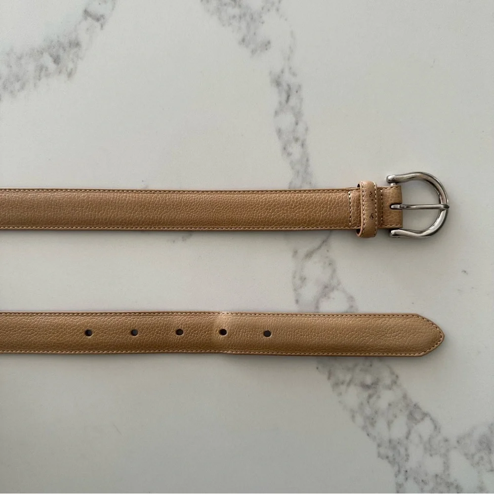 Vintage Coach Calfskin Belt Style 8567 in Tan with Silver Tone Buckle Size Large